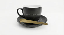 Load image into Gallery viewer, Imported Hong Kong Style Ceramic Milk Tea Cup Set with Saucer & Spoon - Black