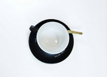 Load image into Gallery viewer, Imported Hong Kong Style Ceramic Milk Tea Cup Set with Saucer &amp; Spoon - Black
