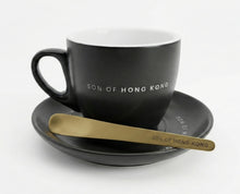 Load image into Gallery viewer, Imported Hong Kong Style Ceramic Milk Tea Cup Set with Saucer &amp; Spoon - Black
